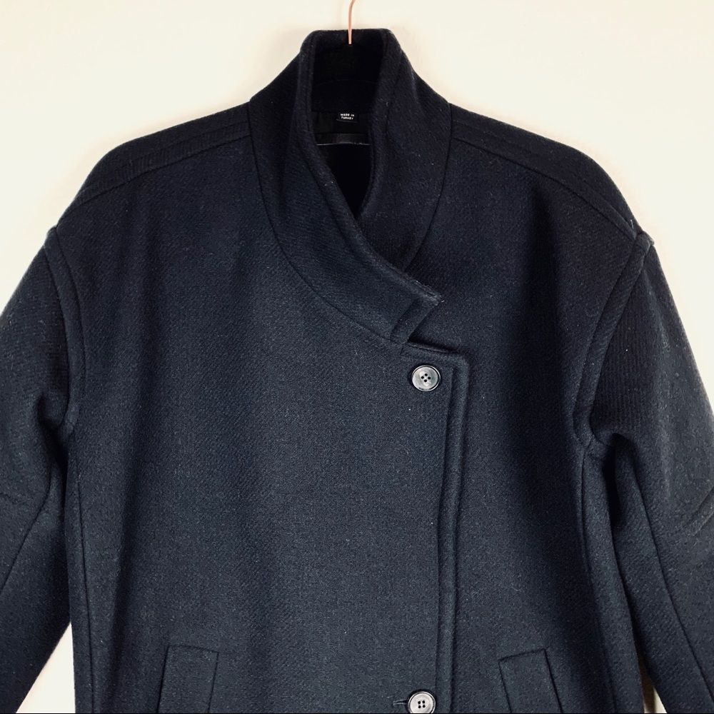 All Saints Black‎ Meade Torto Wool Blend Coat Womens - Picture 4 of 8